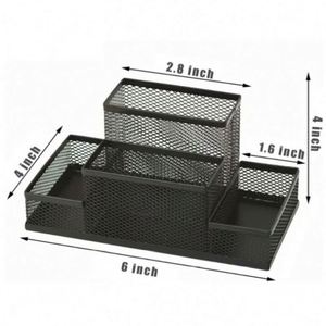 Office Home School Classroom Accessories Supplies Desk Organizer Desktop Mesh <b>4</b> Compartments <b>Pen</b> Pencil Holder Caddy - Product Image 3