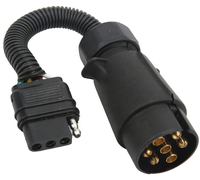 Anhänger Draht adapter Stecker 7Way EU Round to 4Way US Flat Coiled Kabelst ecker 7Pin bis 4Pin ABS Messing für die meisten Anhänger RV