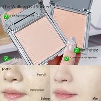 Maquillage du visage miel poudre étanche contrôle de l'huile brouillard mat poudre pressée miroir argent Compact fond de teint translucide bouffée