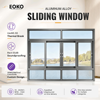 Fenêtre coulissante EOKO résistante aux impacts d'ouragan, fenêtre de maison en aluminium, cadre en alliage d'aluminium à rupture de pont thermique pour architecte et ingénieur