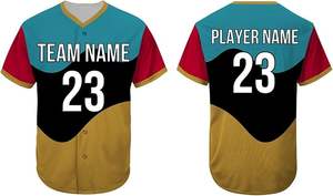 Tontons Usine Personnalisé Votre Nom Numéro Logo Transfert De Chaleur Imprimé Respirant Plus La Taille Adulte Sublimé Bouton Baseball Maillots - Product Image 6