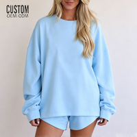Sweat-shirt surdimensionné à col rond pour femme, patchwork, en coton doux French Terry, ensemble décontracté, fabrication sur mesure de haute qualité