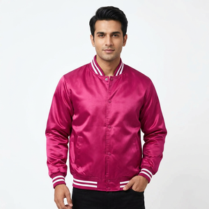 Men's Stylish College Letterman <b>Baseball</b> <b>Bomber</b> <b>Jacket</b> Breathable Varsity Sport <b>Jacket</b> with Front Logo Stand Collar - Product Image 1