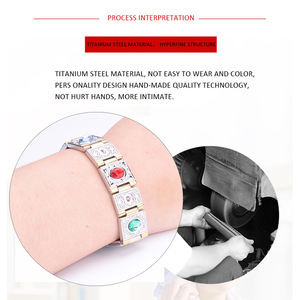 Nueva moda 4 en 1 Bio Health Jewelry Titanium Acero inoxidable Terapia <span class=keywords><strong>de</strong></span> artritis magnética Pulseras médicas Power para mujeres y hombres - Product Image 4