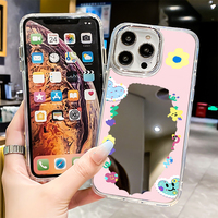Coque de téléphone Saint Valentin pour iPhone 14 Pro Max Miroir électrolytique Antichoc TPU PC Matériel Coeur Business Design 117 AIR