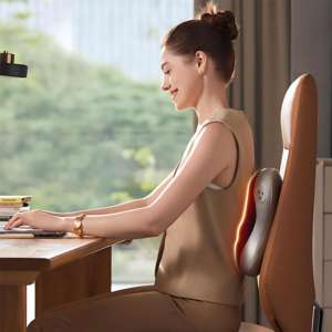 Masajeador de espalda electrónico de cuerpo completo cómodo de viaje con cojín de soporte de cuello suave vibrador electrónico para relajación - Product Image 3