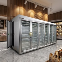 Chambre froide Soardragon pour boissons/aliments/lait/légumes, porte vitrée à fermeture automatique, étagère réglable, contrôle numérique, automatique