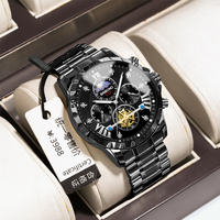 Reloj Binbond B3103 de Cuarzo Multifuncional, Deportivo y Elegante, con Correa de Acero Inoxidable, Luminoso, Resistente al Agua, Estilo Antiguo para Negocios