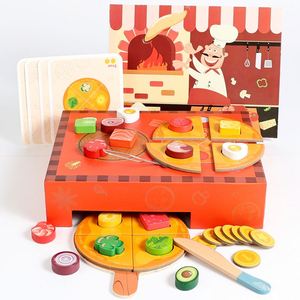 Juego de Tarjetas Educativas con Horno de Juguete, Juego de Imitación Montessori, Pizza de Madera para Niños de 3 Años en Adelante - Product Image 3