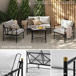 Mopio Odelia <span class=keywords><strong>Petit</strong></span> causeuse d'extérieur Canapé <span class=keywords><strong>de</strong></span> patio pour la conversation Pièce pour se prélasser pour le porche Balcon Appartements Cour Bistro - Product Image 3