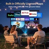 Projecteur 1500 ANSI intelligent à courte focale 4K HDR avec autofocus, système Android 11, pour films, réunions, jeux, extérieur et maison, utilisation de jour, Wi-Fi