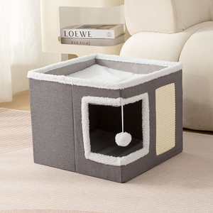 Best Seller <strong>Cat</strong> Pet House Semi-Enclosed Foldable <strong>Cat</strong> Bed <strong>Cave</strong> with Litter Protective Cloth Material for Small Animals - Product Image 2
