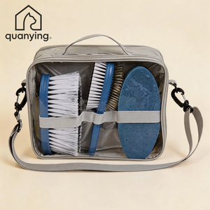Kit de Cuidado de Caballos al por Mayor, 6 Piezas, Azul, Bolsa de Hombro Transparente Portátil, Juego Completo de Cepillos Ecuestres para Caballos, Poni, Establos y Exposiciones - Product Image 1