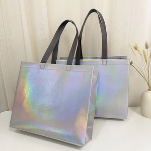 ถุงผ้าเปล่าสำหรับซื้อของใช้ในร้านขายของชำกระเป๋าถือสำหรับสุภาพสตรีโฮโลแกรมกันน้ำใช้ซ้ำได้สินค้ามาใหม่ - Product Image 1