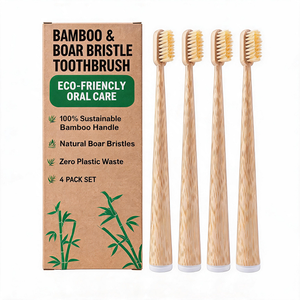 Factory Private Label Boar Bristle Adult Custom Toothbrush Manual Biodegradable Gooral Travel Toothbrush Bamboo Toothbrush