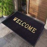Conception personnalisée Logo Spaghetti Welcome Coil Mat Extérieur Antidérapant en Caoutchouc Poids Lourd Tapis d'Entrée de Porte de Plancher d'Entrée