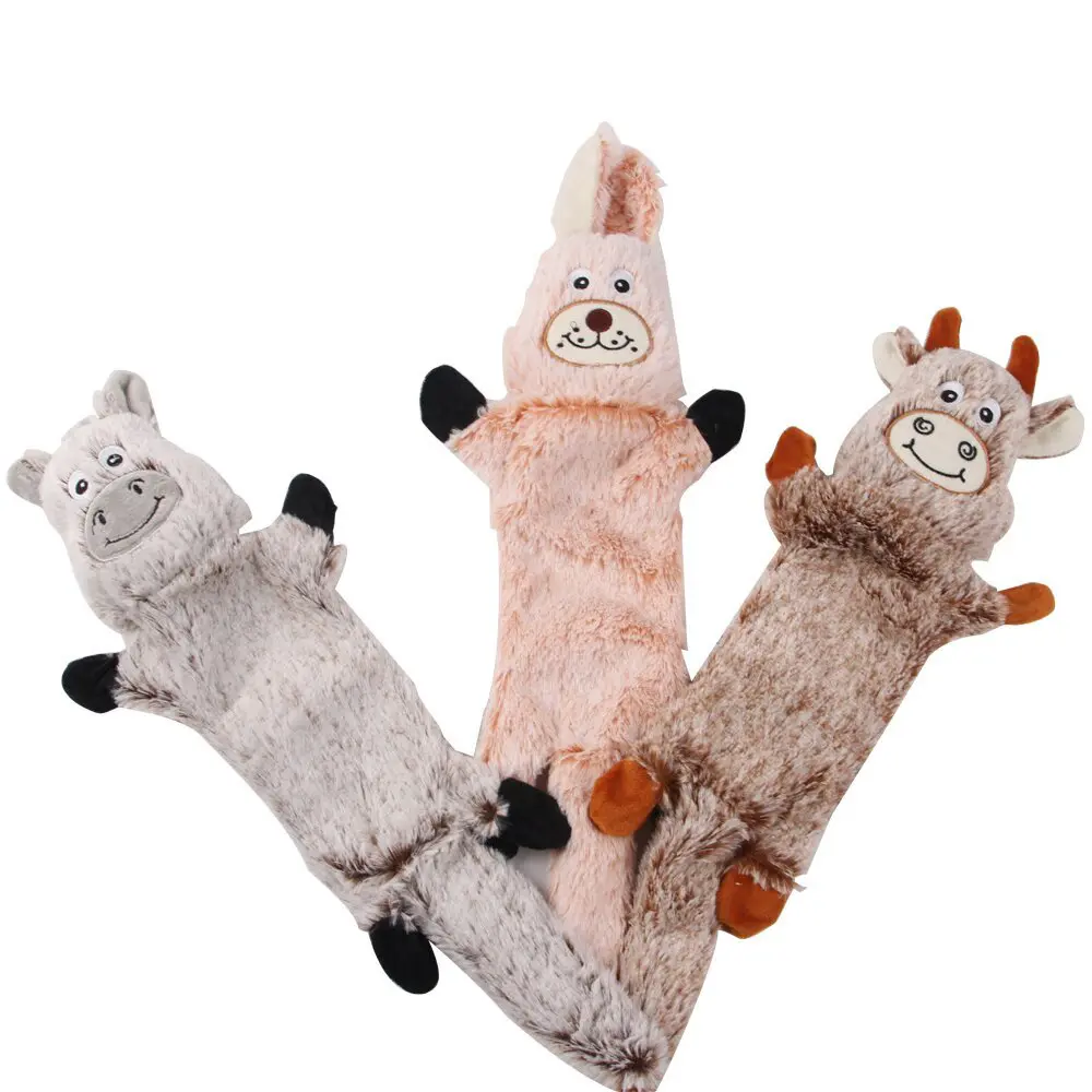 Juguetes de peluche con sonido para mascotas, conejo y Lobo, juguete para morder, silbador, ardilla, perro, productos divertidos para mascotas