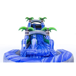 Grand toboggan aquatique gonflable en PVC bleu Magic avec châteaux gonflables pour jardins publics et aéroports - Product Image 3