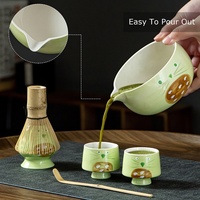Nouvel ensemble de bols à matcha en céramique, peints à la main, motif chat mignon, résistant à la chaleur, style Dynastie Song, avec fouet à thé et mélangeur pour usage domestique