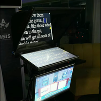 Siaran Langsung Streaming Teleprompter 20" Kaca Tempered Self-reversing Talent Dual-Monitor HD Kelas Komersial Produsen OEM
