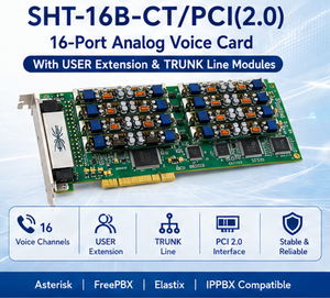 Tarjeta PCI <span class=keywords><strong>CTI</strong></span> Synway SHT-16B-CT/PCI V2.0 de 16 Canales con Módulo de Línea Troncal y Extensión de Usuario para Voz Analógica - Product Image 1