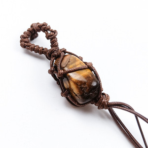 All'ingrosso naturale Feng Shui decorazione per la casa lucidata accessori moda intrecciano portachiavi misto minerale di cristallo di guarigione pietra grezza - Product Image 5