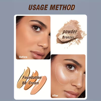 Kuas Kontur Foundation Profesional, Kuas Sintetis Lembut dan Padat untuk Foundation Cair, Krim, Concealer, dan Blush