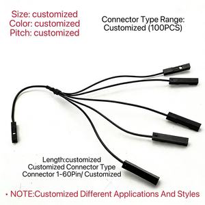 定制 1 母转 4 公杜邦 2 54 毫米线束连接器电缆，适用于 DIY 用于面包板跳线延长的项目 - Product Image 1