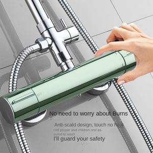 <span class=keywords><strong>Douche</strong></span> et baignoire d'hôtel avec robinet thermostatique chromé, noyau de valve en céramique, jet doux, double fonction, montage mural, eau chaude et froide - Product Image 4