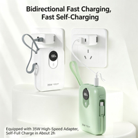 Batterie externe portable 10000 mAh en promotion avec charge ultra-rapide 22,5 W, 2 câbles intégrés, design léger et fin