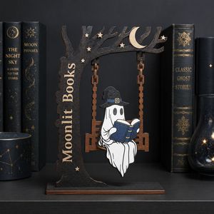 Nicro Nouvelle Décoration Créative DIY en Bois : Fantôme Balançoire Blanc pour Lecture, Ornement de Table, Décoration d'Halloween - Product Image 5