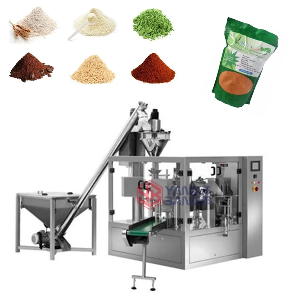 Automatic Zipper Stand Up Coffee Pouch Milk Powder Spices Powder Plastic Bag Creamer Power Packaging Machine