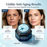 Crème pour le visage au collagène, peptide GHK-Cu et vitamine E - Anti-âge, éclaircissante, raffermissante, hydratante, nourrissante pour tous les types de peau