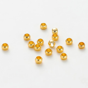 Cuentas de cobre chapadas en oro de 18 quilates de 2 mm, accesorios de joyería DIY, cuentas espaciadoras tubulares para la fabricación de joyas - Product Image 1