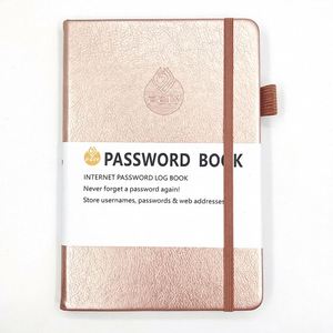 Carnet de notes personnalisé avec logo, couverture rigide en cuir PU A5 B6, livre de mots de passe - Product Image 4