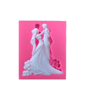 Molde de Silicona para Pastel de Boda de Novios, Molde para Fondant con Forma Personalizada, Fácil Desmoldeo, RESINA GO DM578, Ecológico y Flexible - Product Image 1