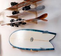 Support mural de planche de surf en bois de bambou personnalisé Longboards Shortboard Snowboards Support de rangement en bambou Support mural