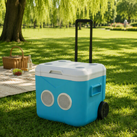Glacière portable moderne de 52 L, grande capacité, réutilisable, étanche, avec haut-parleur, pour le camping, la pêche, les pique-niques, la plage, avec poignée