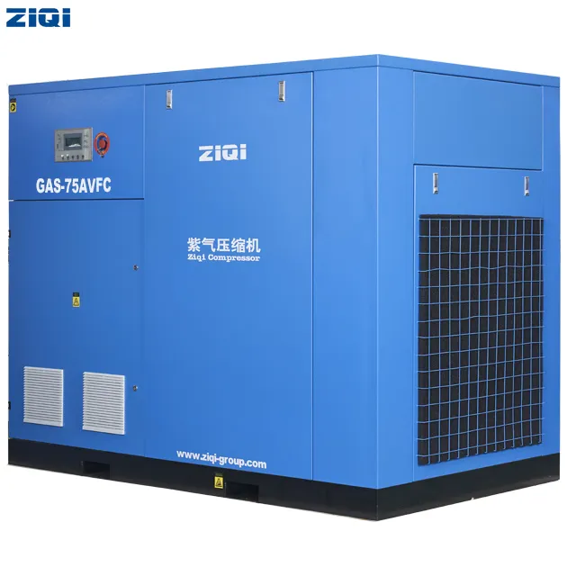 サイレント電気三相単段75KW 380V 50hz100Hp空冷三相ロータリー小型スクリューエアコンプレッサー