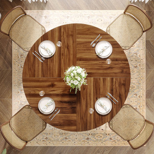 Tribesigns Ronde Eettafel 120cm, Houten Keukentafel met Robuust Metalen Onderstel voor 4-6 Personen, Grote Ronde Eettafel - Product Image 5