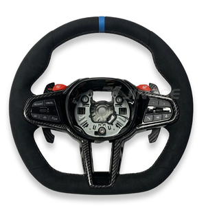 Volante Deportivo Personalizado Estilo LCI con Calefacción, en Alcántara y Fibra de Carbono para BMW G20/G30/G80/G01/G02/G87/M3/M240i/M340 - Product Image 1
