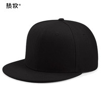 Gorra de Béisbol de 6 Paneles con Visera Plana, Estilo Hip Hop, de PVC, para Hombre, Color Negro Sólido, Tendencia de Verano