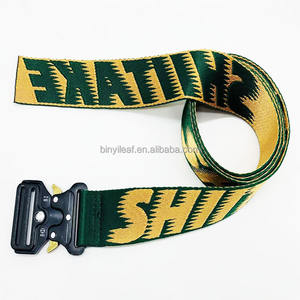 Logotipo personalizado de fábrica, tela de caza al aire libre, cinturón Jacquard para hombres, hebilla de liberación rápida, cinturón de pistola de nailon táctico tejido para hombres - Product Image 2