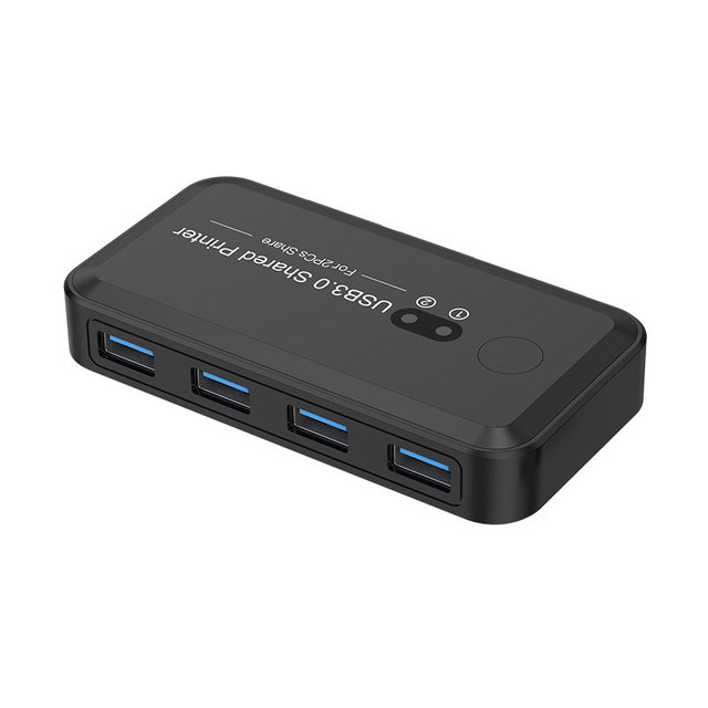 USB3.0 High-Speed 2-in-4-out Peripheral Switcher USB C USB Adapter for OTP Dual Computer Keyboard Mouse Sharing Printer Laptop