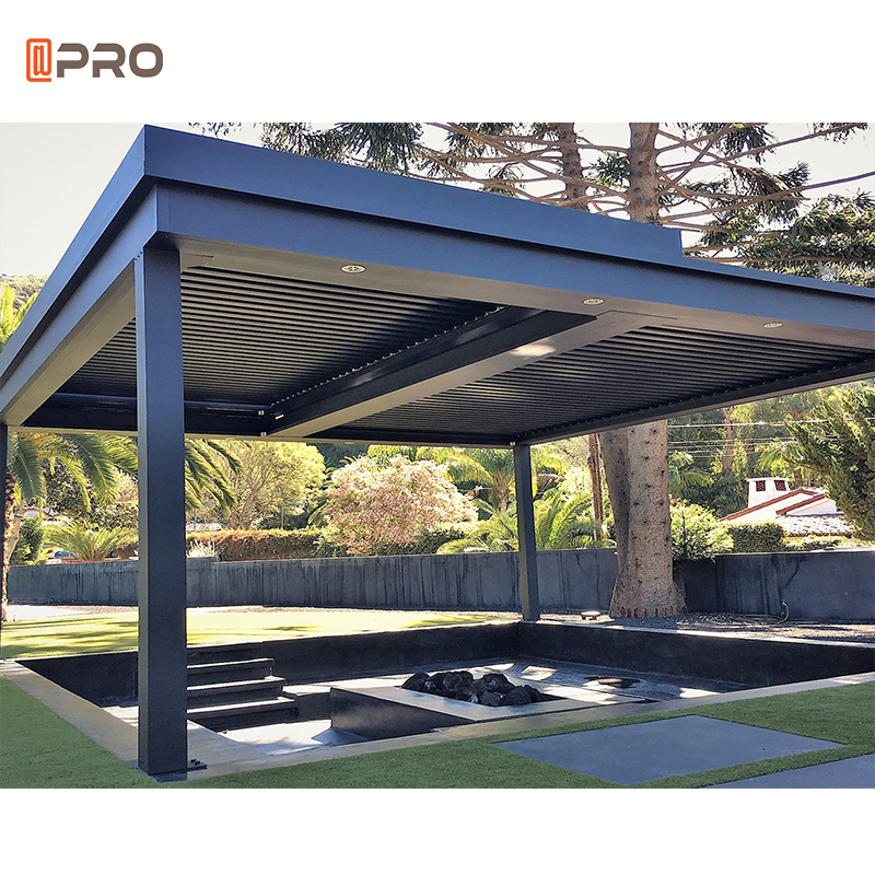 Taman luar ruangan Greenawn eksterior halaman belakang Aluminium Pergola Bioclimatique kerai Pergola Louvered Gazebo Pergola