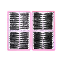 Cils postiches européens et américains pour l'exportation, styles mixtes 40D/60D/80D/100D, épais, courbés, sectionnels, en plastique noir