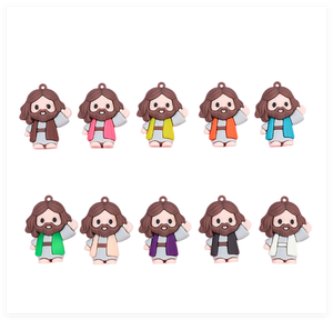 Figuras <span class=keywords><strong>de</strong></span> Jesús Pequeñas para Llavero, Recuerdos Religiosos para Fiestas, Muñecos <span class=keywords><strong>de</strong></span> Goma Suaves para Niños, Ideal para la Escuela Dominical - Product Image 1