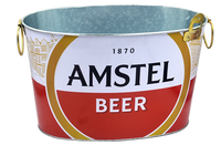 Seau à Glace à Bière Métallique Galvanisé Rond Carré Ovale 1L 3L 5L 6L 8L 10L 15L 20L 30L, Personnalisé avec Logo, Impression par Transfert Thermique ou Sérigraphie