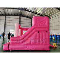 Château gonflable rose commercial en PVC pour enfants, château de saut princesse avec souffleur