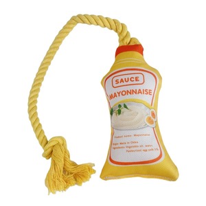 <b>Plush</b> Squeaky Sauce Bottle Pet Toy - Crinkle Rope Chew Toy for <b>Cats</b> & Dogs Hot - Product Image 1